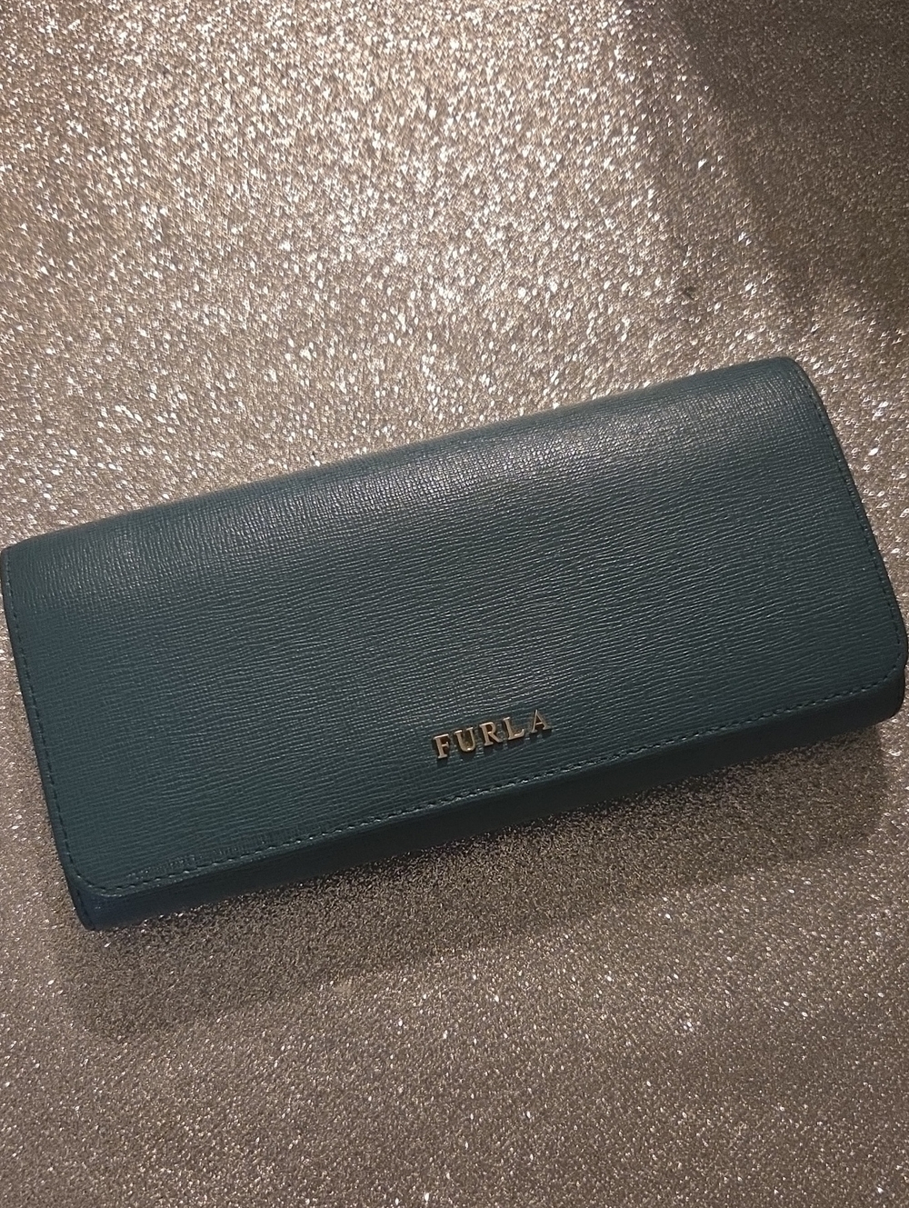 Furla Teal Genuine Leather Long Wallet